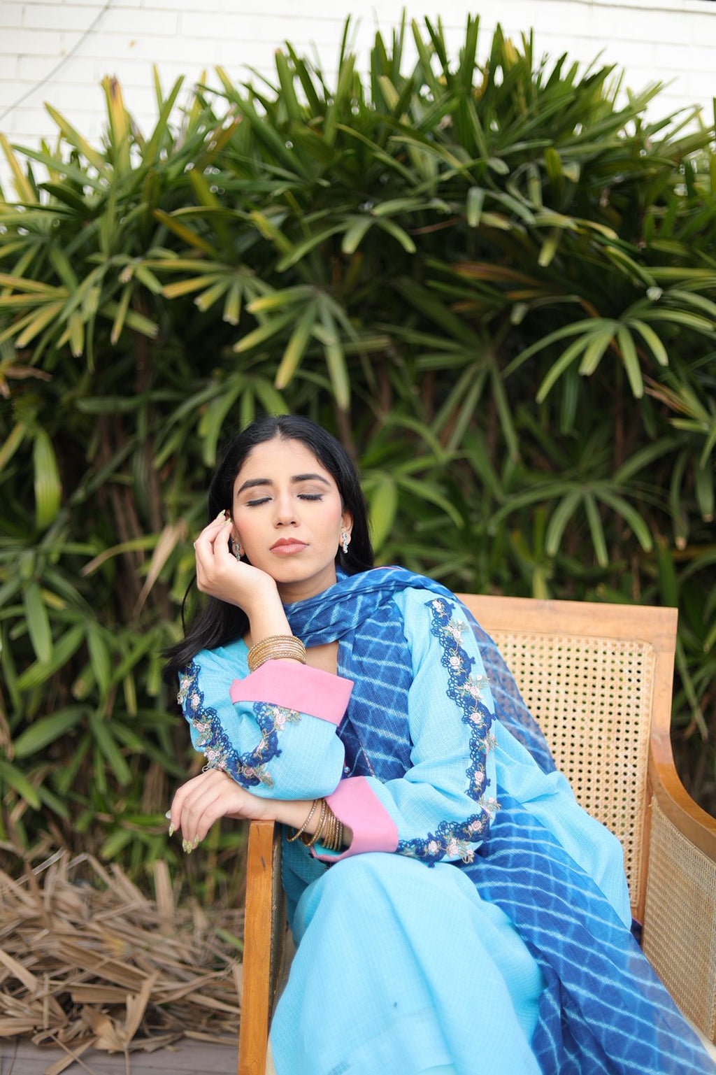 Blue Suit with Dupatta